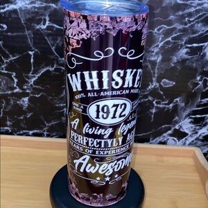 Whiskey Themed Black and White Tumbler